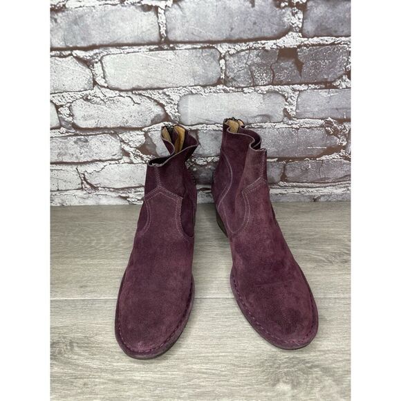 UGG Bandera Purple Plum Suede Back Zip Ankle Bootie Heel Boots Women 7M US/38EU - Picture 2 of 16